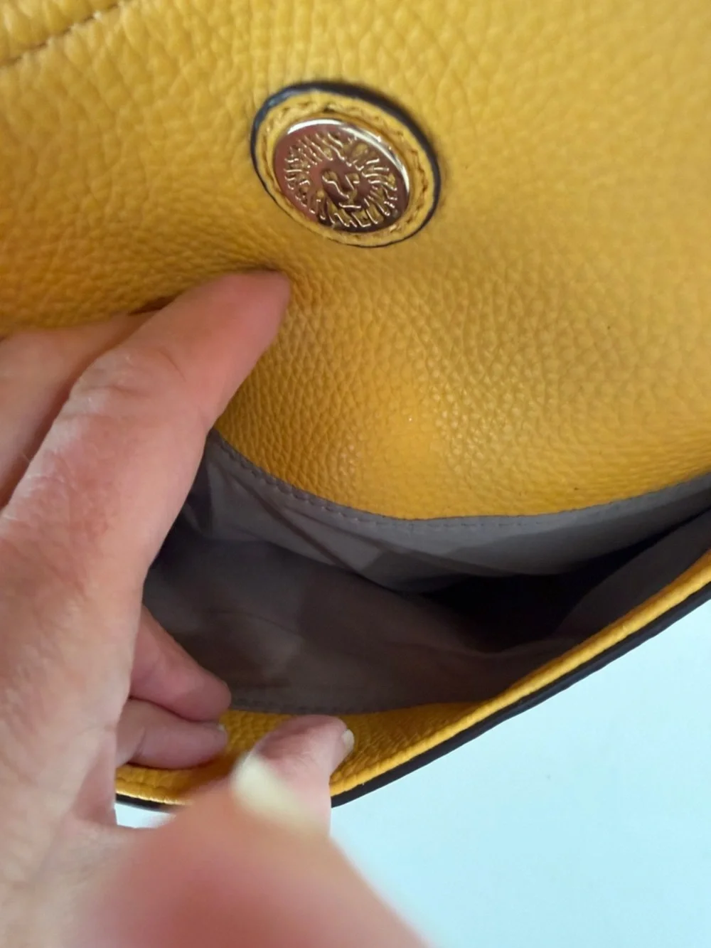 Anne Klein Harvest Yellow Textured Faux Leather Tote Shoulder Bag